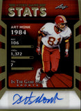 2025 Art Monk Leaf In the Game Used VIDEO GAME STATS AUTO 1/5 AUTOGRAPH #VG-AM1 Washington Redskins