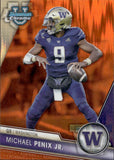2023 Michael Penix Jr. Bowman University Chrome ORANGE SURGE REFRACTOR 1/25 #141 Washington Huskies