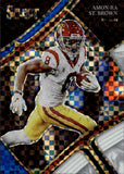 2023 Amon-Ra St. Brown Panini Select Draft Picks BLUE & WHITE SQUARES PRIZM 94/100 #156 USC Trojans