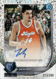 2025-26 Zach Edey Bowman CHROME SPECKLE REFRACTOR AUTOGRAPH 213/299 AUTO #BCA-ZE Memphis Grizzlies