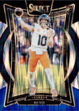 2024 Bo Nix Panini Select CONCOURSE BLACK & BLUE SHOCK PRIZM ROOKIE RC #30 Denver Broncos