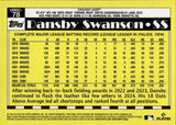 2025 Dansby Swanson Topps Chrome Update SILVER PACK 1990 DESIGN GREEN MOJO REFRACTOR 64/99 #U90C-78 Chicago Cubs