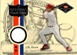 2001 J.D. Drew Fleer Platinum RC NATIONAL PATCH TIME GAME-WORN JERSEY St. Louis Cardinals