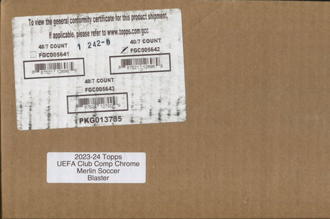 2023-24 Topps UEFA Club Competitions Merlin Chrome Soccer, 40 Blaster Box Case