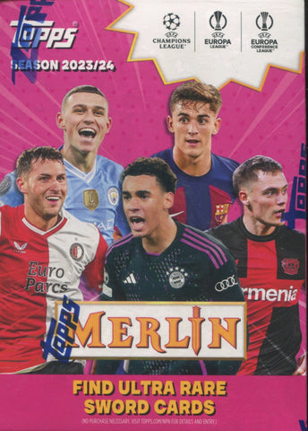 2023-24 Topps UEFA Club Competitions Merlin Chrome Soccer, Blaster Box