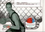 2001-02 Pau Gasol Fleer Exclusive PLAYER-WORN PATCH ROOKIE RC #128 Memphis Grizzlies