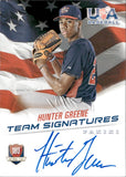 2015 Hunter Greene Panini USA BASEBALL TEAM SIGNATURES AUTO ROOKIE AUTOGRAPH RC 201/499 #18U-HG Cincinnati Reds