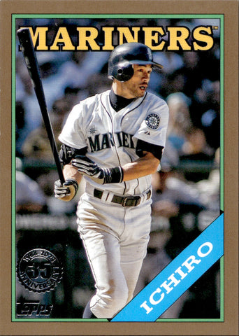 2023 Ichiro Suzuki Topps GOLD 1988 DESIGN 70/75 #T88-43 Seattle Mariners
