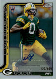2025 Matthew Golden Topps Chrome ROOKIE AUTOGRAPH VARIATION REFRACTOR 120/499 RC AUTO #RA-MGO Green Bay Packers