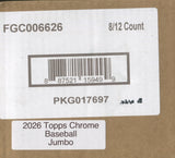 2026 Topps Chrome Baseball Jumbo, 8 Box Case