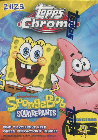 2025 Topps Chrome Spongebob Squarepants 25th Anniversary Blaster, Box *RELEASES 10/1*