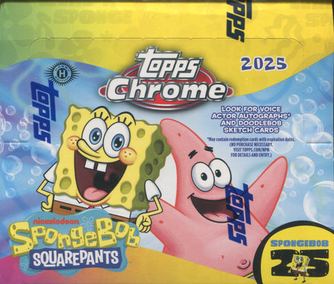 2025 Topps Chrome Spongebob Squarepants 25th Anniversary Hobby, Box *RELEASES 10/1*