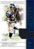 2019 Terrell Davis Panini National Treasures CENTURY MATERIALS JERSEY 44/99 #CM-38 Denver Broncos