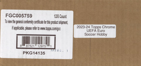 2023-24 Topps UEFA Euro Chrome Soccer Hobby, 12 Box Case