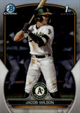 2023 Jacob Wilson Bowman Draft CHROME 1ST BOWMAN REFRACTOR #BDC-121 Oakland A's