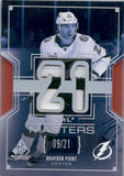 2025-26 Brayden Point Upper Deck SP Game Used NHL MASTERS PATCH 9/21 JERSEY #NM-37 Tampa Bay Lightning