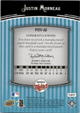 2008 Justin Morneau Upper Deck Premier PREMIER STITCHINGS MANUFACTURED PATCH 57/75 #PSTI-JU Minnesota Twins