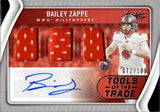 2022 Bailey Zappe Panini Chronicles Draft Picks Absolute ROOKIE TOOLS OF THE TRADE TRIPLE JERSEY AUTO 072/199 AUTOGRAPH RELIC #TTT-BZA New England Patriots