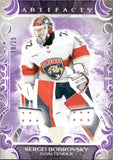 2024-25 Sergei Bobrovsky Upper Deck Artifacts PURPLE MATERIALS DUAL JERSEY PATCH 19/25 #85 Florida Panthers