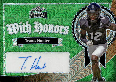 2024 Travis Hunter Leaf Metal WITH HONORS GREEN MOJO AUTOGRAPH ROOKIE AUTO RC 4/4 #WH-TH1 Jacksonville Jaguars Colorado Buffaloes