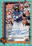 2025 Jesse Winker Topps Chrome AQUA WAVE REFRACTOR AUTO 142/199 AUTOGRAPH #AC-JW New York Mets