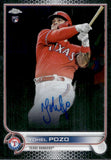 2022 Yohel Pozo Topps Chrome AUTO ROOKIE AUTOGRAPH RC #RA-YP Texas Rangers
