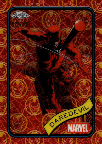 2025 Daredevil Topps Chrome Marvel IRON MAN RED AND GOLD LAZER 023/100 #97