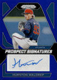 2024 Hurston Waldrep Panini Prizm PROSPECT SIGNATURES BLUE PRIZM 34/49 AUTOGRAPH RC #PS-HW Atlanta Braves