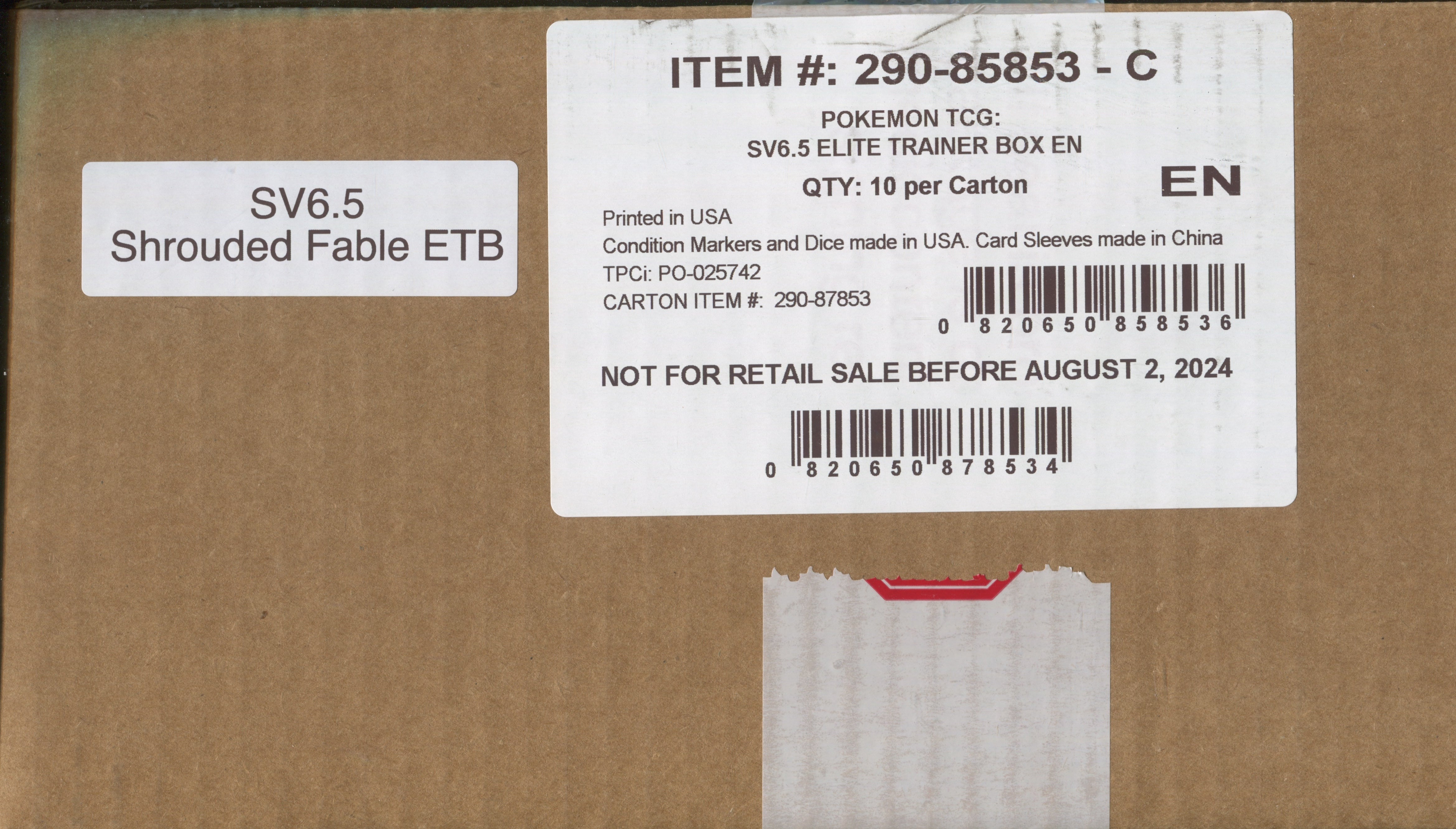 Pokemon Scarlet & Violet Shrouded Fable ETB, 10 Elite Trainer Box Case Pokemon Scarlet & Violet Shrouded Fable ETB, 10 Elite Trainer Box Case