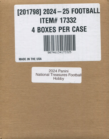 2024 Panini National Treasures Football Hobby, 4 Box Case *RELEASES 8/6*