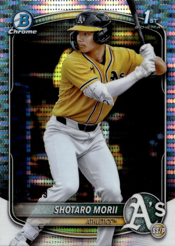 2025 Shotaro Morii Bowman Chrome 1ST BOWMAN PROSPECTS PULSAR REFRACTOR 232/399 #BCP-170 Oakland A's