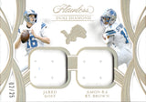 2025 Jared Goff Amon-Ra St. Brown Panini Flawless DUAL DIAMOND MEMORABILIA 2/25 PATCHES #DDM-DET Detroit Lions