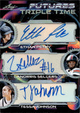 2024 Ethan Petry Lanorris Sellers Tessa Johnson Leaf Futures TRIPLE TIME AUTOGRAPH 1/5 AUTO #TT-17 South Carolina Gamecocks