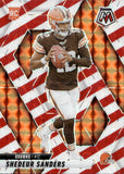 2025 Shedeur Sanders Panini Mosaic RED & WHITE STRIPE PRIZM ROOKIE RC #302 Cleveland Browns