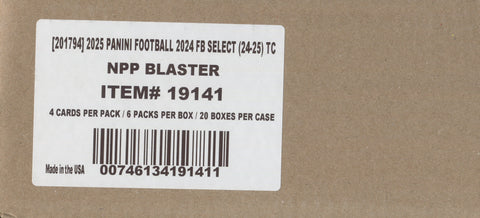2024 Panini Select Football Retail Blaster, 20 Box (Red & Blue Shock) Case