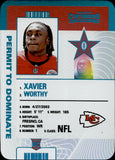 2024 Xavier Worthy Panini Contenders PERMIT TO DOMINATTE ROOKIE RC #7 Kansas City Chiefs