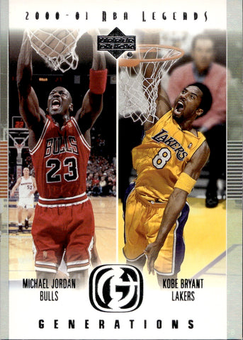 2001-02 Michael Jordan Kobe Bryant Upper Deck Legends GENERATIONS #G1 Bulls Lakers HOF