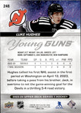 2023-24 Luke Hughes Upper Deck SERIES ONE YOUNG GUNS SILVER OUTBURST ROOKIE RC #248 New Jersey Devils