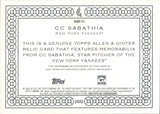 2022 CC Sabathia Topps Allen & Ginter GAME-USED MEMORABILIA JERSEY RELIC #AGRA-CS New York Yankees