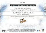 2017 Manny Machado Topps Inception AUTOGRAPH PATCH ORANGE 1/10 AUTO #IAP-MM Baltimore Orioles