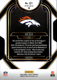 2024 Bo Nix Panini Select CLUB LEVEL SIVER PRIZM DIES-CUT ROOKIE RC #221 Denver Broncos