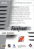 2023-24 Luke Hughes Upper Deck Premier ON THE FOREFRONT PATCH 43/75 #OFR-LH New Jersey Devils