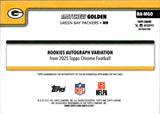 2025 Matthew Golden Topps Chrome ROOKIE AUTOGRAPH VARIATION REFRACTOR 120/499 RC AUTO #RA-MGO Green Bay Packers