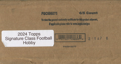 2024 Topps Signature Class Football Hobby, 6 Box Case *RELEASES 5/16*