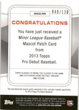 2013 Rockey The Rockin Redbird Topps Pro Debut MASCOTS 40/120 #MAS-RR MEMPHIS REDBIRDS ST. LOUIS CARDINALS