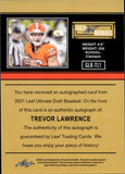 2021 Trevor Lawrence Leaf Ultimate Draft GOLD LEAF ROOKIES BLUE AUTOGRAPH AUTO RC 18/35 #GLR-TL1 Clemson Tigers Jacksonville Jaguars