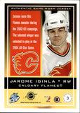 2003-04 Jarome Iginla Pacific QUEST FOR THE CUP GAME-WORN JERSEY 667/925 #3 Calgary Flames