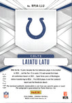2024 Laiatu Latu Panini Phoenix ROOKIE PHENOM JERSEY AUTOGRAPH AUTO RC 260/299 #RPJA-LLU Indianapolis Colts