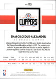 2018-19 Shai Gilgeous-Alexander Panini Chronicles ROOKIE RC #113 Los Angeles Clippers 7