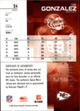 2007 Tony Gonzalez Donruss Leaf Rookies & Stars LONGEVITY GAME-WORN JERSEY 211/250 #94 Kansas City Chiefs